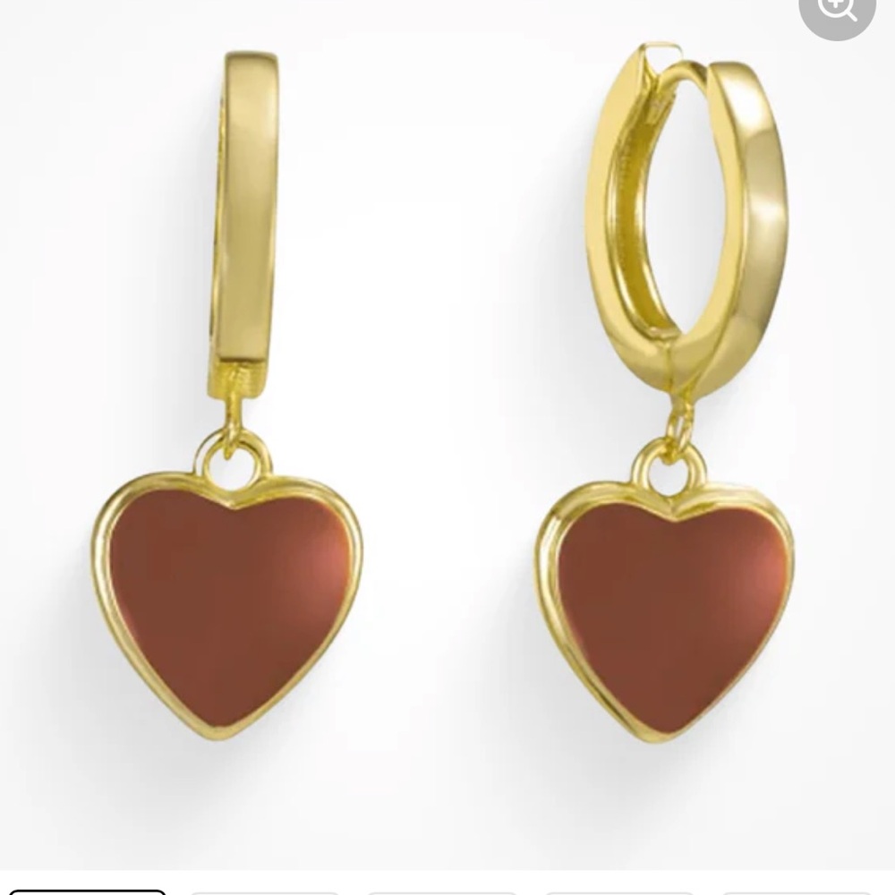 Brown Heart Gold Evry Earrings